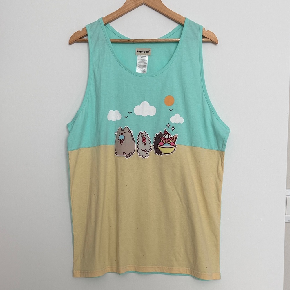 Pusheen Mint and Tan Pet Tank Top